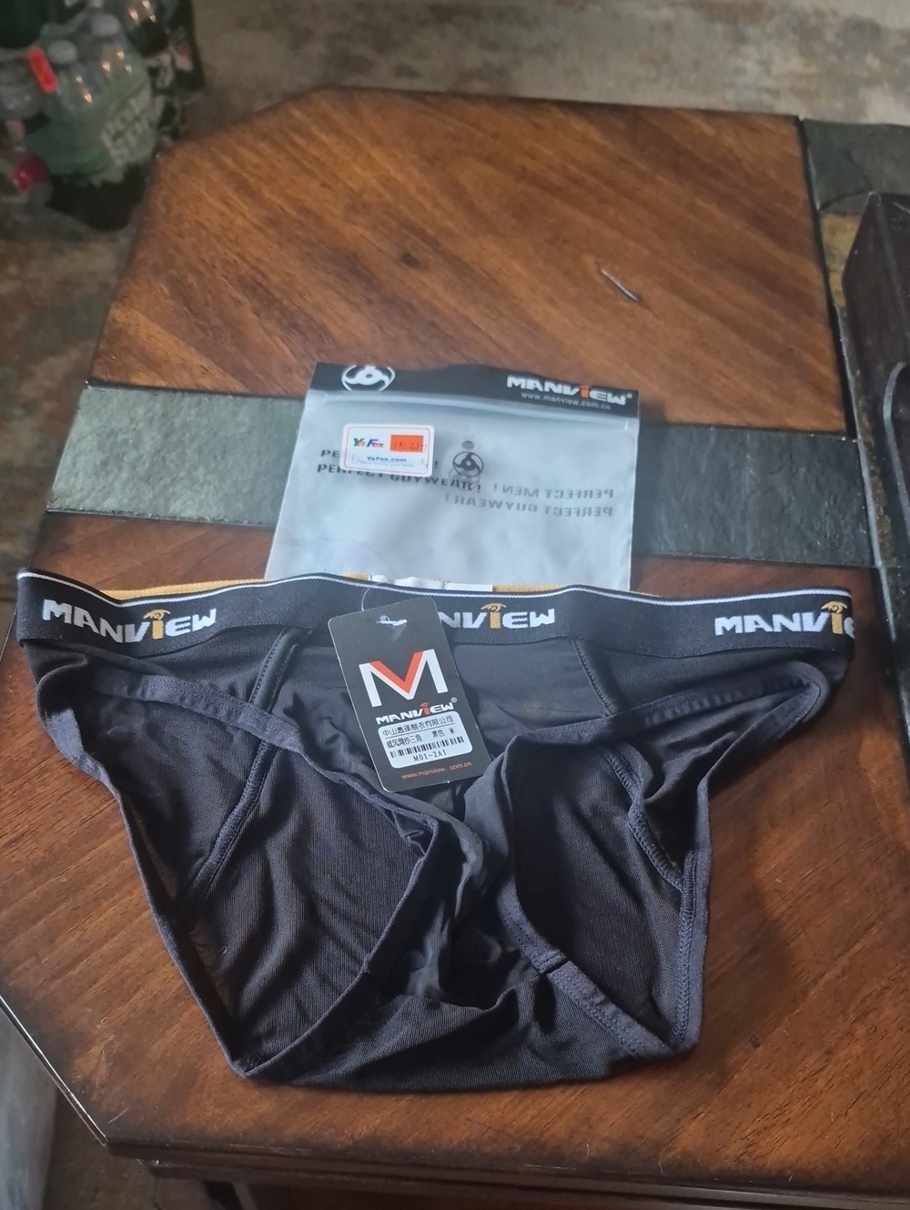 Men’s Black Sheer Briefs - Comfort Stretch Waistband New!